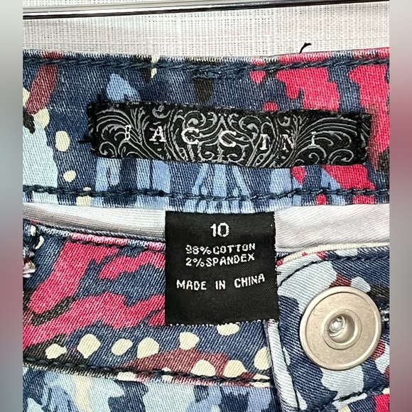 BACCINI designer jeans - skinny straight leg - abstract pattern - size 10 - Picture 7 of 11